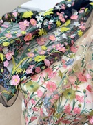 n6涤纶光泽花朵，立体刺绣软网纱蕾丝，面料布料连衣裙服装辅料多色