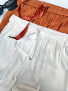 升级花纹重磅真铜氨丝女裤，九分小脚锥形，显瘦高腰哈伦裤子夏萝卜裤