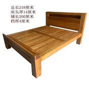 纯实木床双单人环保结实大料，家具老榆木床，新中式平尾1.8米1.2