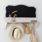 欧式法式乡村复古 黑板收纳置物架带挂钩 卧室客厅阳台墙面装饰品