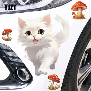 YJZT 可爱猫咪贴画汽车车门保险杠划痕遮挡遮盖贴纸个性卡通车贴
