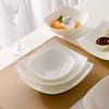 高档纯白骨瓷盘子家用沙拉，盘菜盘不规则方形釉下彩，微波炉陶瓷餐具