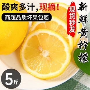 正宗黄柠檬新鲜水果当季皮薄特级香柠萌甜柠檬5斤3鲜果