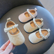 一岁女宝宝公主鞋婴儿童软底学步鞋子秋季女童小皮鞋小童单鞋
