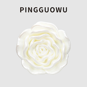 pingguowu树脂立体玫瑰花朵纽扣，女大衣风衣，花型钮扣白色装饰扣子