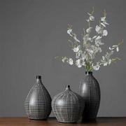 欧式现代创意复古陶罐陶艺陶瓷器，花瓶摆件插花器客厅家居软装饰品
