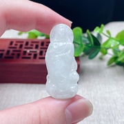 天然a货翡翠随型观音，吊坠冰糯种站，观音挂件釉洁悟道观世音玉佩
