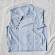 新式消防衬衣浅蓝短袖男女夏长袖(夏长袖)内衬，夹克式短衬上衣火焰蓝长衬衫