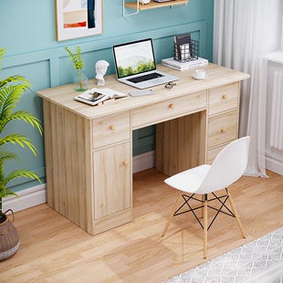 电脑桌台式家用书桌一体简约学习桌带抽屉办公卧室写字书房写字桌