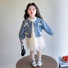 女童春秋牛仔裙子春装2025新款儿童春季连衣裙宝宝蛋糕公主裙套装