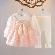 女童秋装连衣裙洋气公主裙时髦婴儿，衣服女宝宝春秋季裙子两件套装