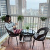 阳台喝茶桌椅组合藤椅三件套小户外庭院茶几室外露台休闲滕椅子