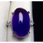 紫水晶蓝发晶红水晶绿幽灵戒指925银镶嵌钛晶貔貅大师设计款