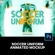 3D立体足球队服短袖运动服装印花图案设计贴图ps样机素材展示效果