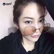韩国个性明星款女潮圆球太阳眼镜 圆脸大框彩色渐变蝶状墨镜