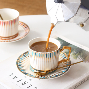 陶瓷咖啡杯碟套装欧式小奢华精致轻奢高颜值骨瓷杯子英式下午茶具