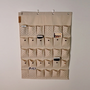 超大棉麻30兜挂式收纳袋墙上防水布艺储物袋杂物壁挂多层挂袋