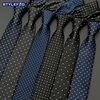 领带男女学生年轻休闲时尚，细窄版职业商务英伦格子，圆点条纹黑蓝色