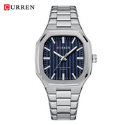 男表石英表表商务士创意手表时尚钢带长Curren卡瑞恩8458方形