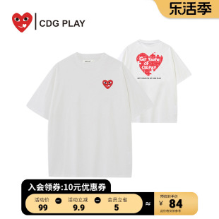 CDG PLAY商场同款2024夏INS潮流百搭休闲男女圆领短袖T恤潮牌