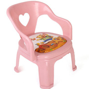 儿童叫叫椅宝宝吃饭座椅餐椅，塑料靠背椅餐桌椅卡通小椅子板凳粉色