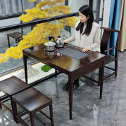 黑檀茶桌小茶台1米家用小户型阳台桌功夫，泡实木乌金石新中式家具