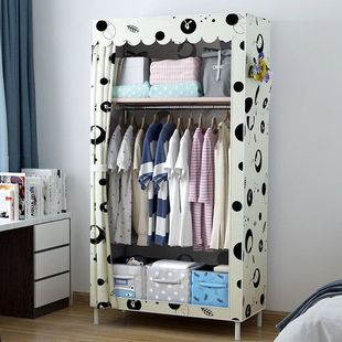 简易衣柜布艺简约现代卧室经济型成人组装加固整体衣柜家用布衣柜