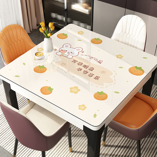 pvc正方形桌布免洗防油防水防烫软玻璃，餐桌垫轻奢高级感茶几台布