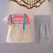 女宝宝夏装一岁婴儿夏季衣服小儿童短袖两件套夏天洋气女童套装夏