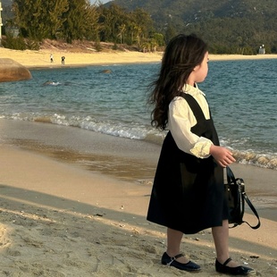 女童韩版洋气套装2023春夏宝宝背带裙儿童时尚衬衫休闲两件套
