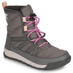 Sorel冰熊女童靴橡胶底防滑保暖棉靴户外短筒靴灰色冬季款雪地靴