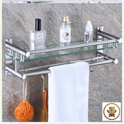 304不锈钢浴室毛巾架欧式玻璃，置物架卫生间浴巾架洗手间卫浴挂件