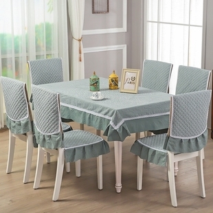 椅子桌布布艺长方形格子餐桌布，椅套椅垫餐椅，套装台布茶几套罩坐垫