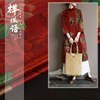 祥丝语杭州丝绸，中国红喜婆婆古法旗袍，连衣裙香云纱布料上衣布
