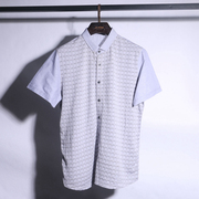 北京依wen品牌货，23059c1纯棉面料，男士休闲中年短袖衬衫