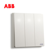 ABB轩致无边框直边开关插座面板三联三开双控带LED指示灯AF175L