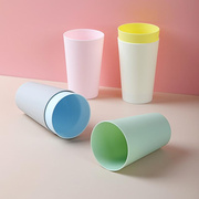 2024居家简约家用杯彩色，水杯漱口杯无盖喇叭，杯纯色塑料饮水杯