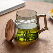 忆壶茶耐高温玻璃杯月牙泡茶杯，茶水分离绿茶杯过滤办公室喝水杯