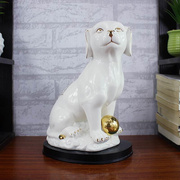 白色陶瓷狗十二生肖摆件动物狗狗摆饰品装饰客厅家居创意可爱摆设