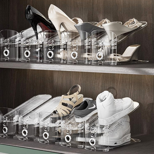 鞋架收纳神器省空间双层可调节鞋托鞋柜，分层隔板整理放鞋子置物架
