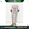 香港直邮muzungusisters女士深绿色印花亚麻裤子