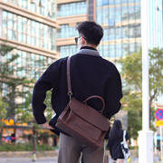 男士休闲手提包韩版时尚，男皮包单肩斜挎包百搭潮流商务电脑公文包