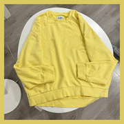 欧美单纯原毛圈材质黄色 圆领好品质卫衣几件无补出售