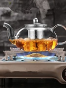 加厚花茶壶玻璃套装整套耐热不锈钢过滤红茶煮泡茶器，家用功夫茶具