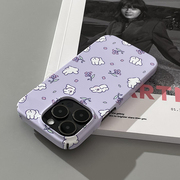 紫色可爱兔子菲林适用苹果14promax/13手机壳iphone12/11全包硬壳XR个性mini文艺SE3Xs少女心4plus