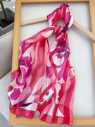 长条丝巾女士春夏季真丝，缎条绡长条丝巾配饰，围巾桑蚕丝薄款时尚