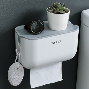 卫生间纸巾盒厕所洗手间浴室卷纸筒收纳置物架家用免打孔卫生纸盒