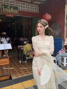Acaine椿茶弥香/新中式国风长袖衬衫半身裙两件套女春季时尚套装
