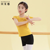 儿童舞蹈服短袖芭蕾舞练功服女童形体体操考级表演出服棉圆领上衣