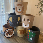 韩国可爱动物创意玩具收纳筐北欧卡通加厚毛毡可水洗脏衣篮杂物筐